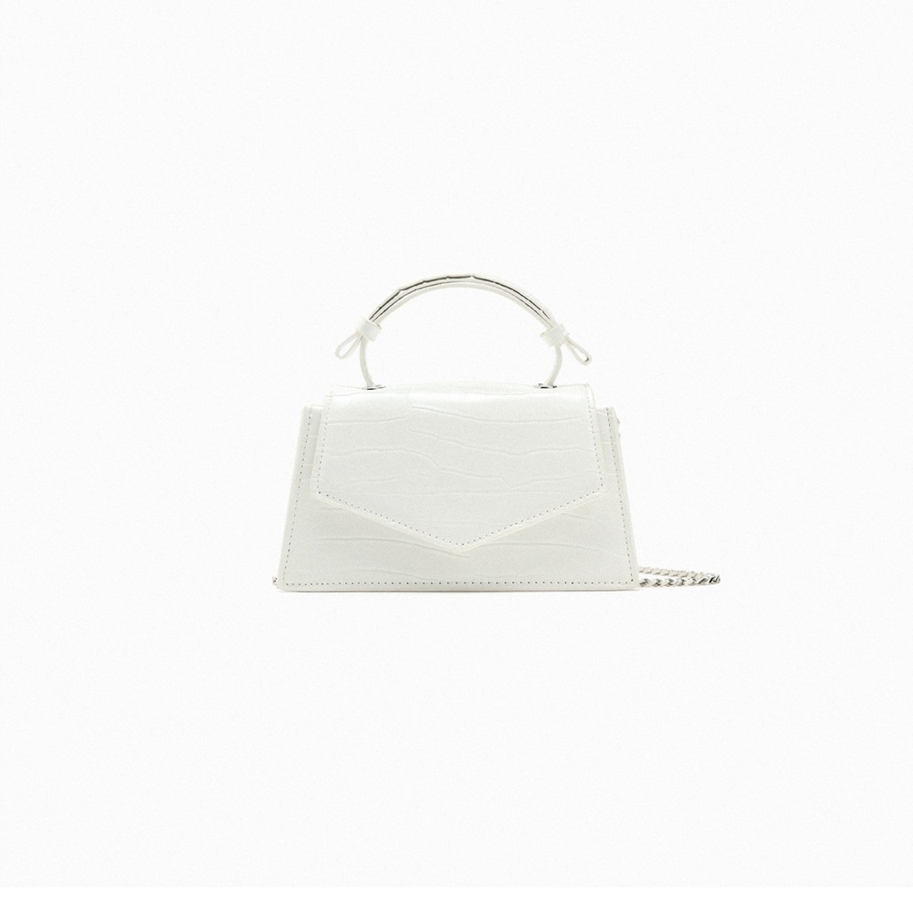 ZARA white croc crossbody bag